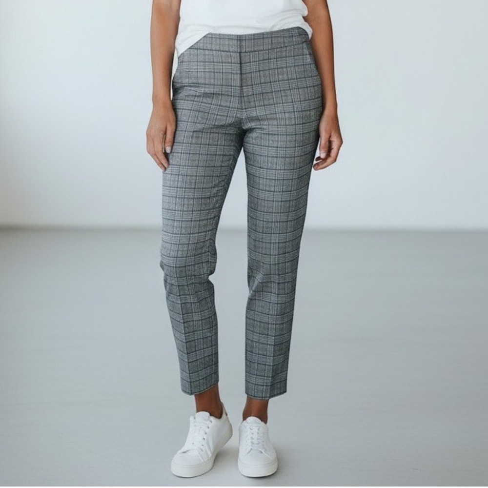 Counterparts Womens Grey Blue Glen Plaid Pull On Ankle Pants Size 14